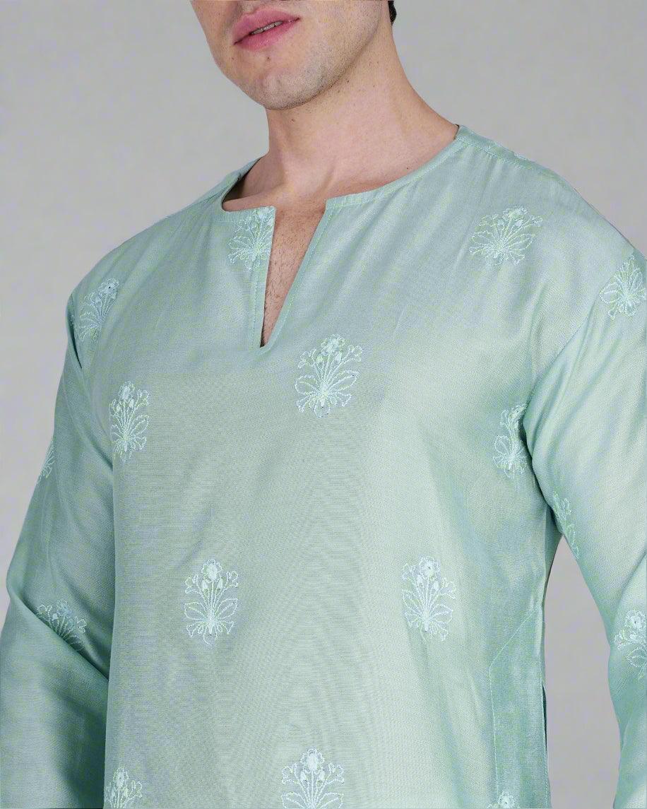 Mint Serenity Ensemble Kurta - Nirmal Online