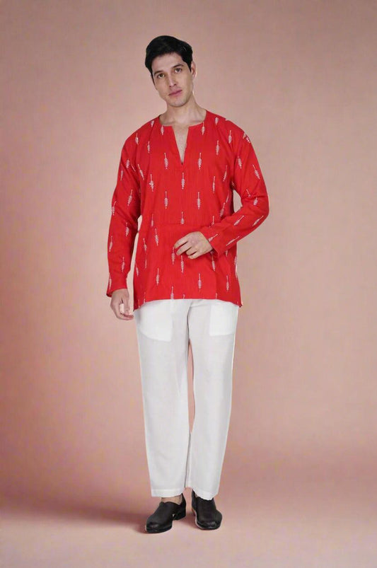 Red Grace Kurta - Nirmal Online