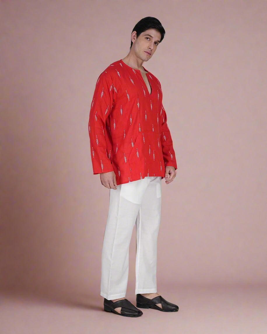 Crimson Charm Kurta - Nirmal Online