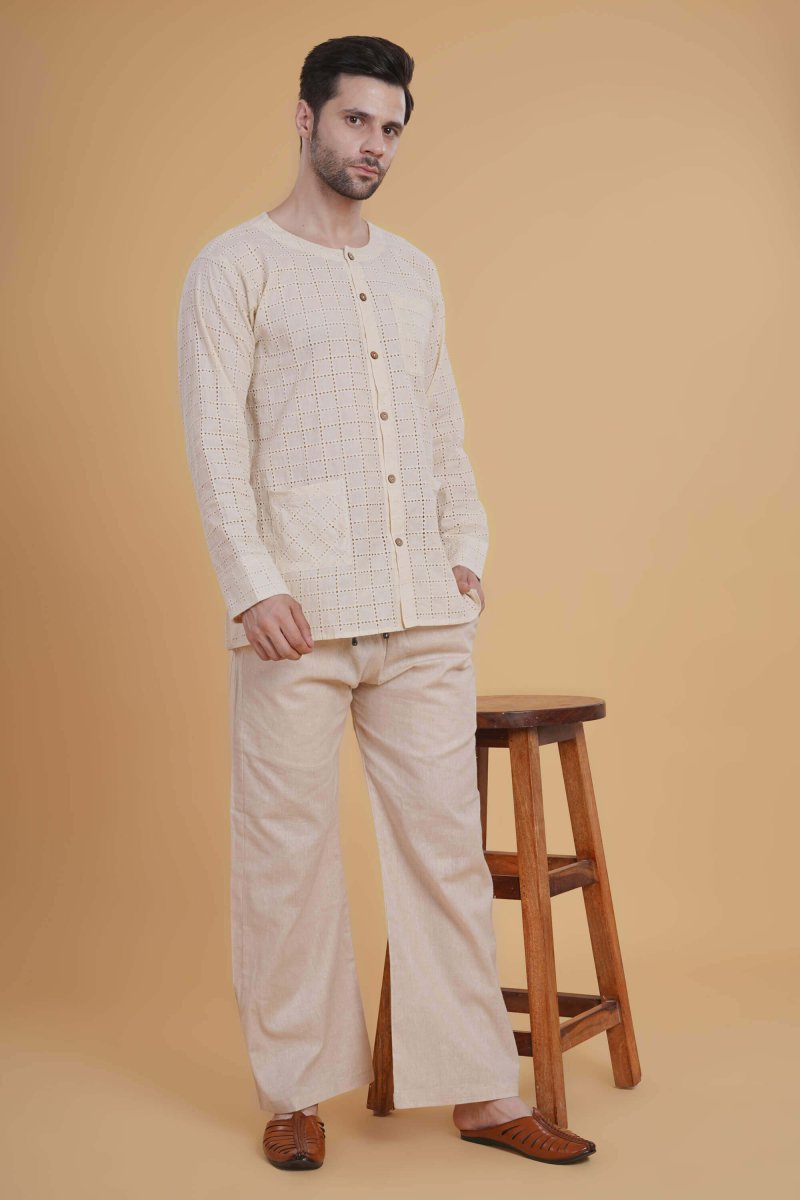 Cream Hakoba Cotton Shirt