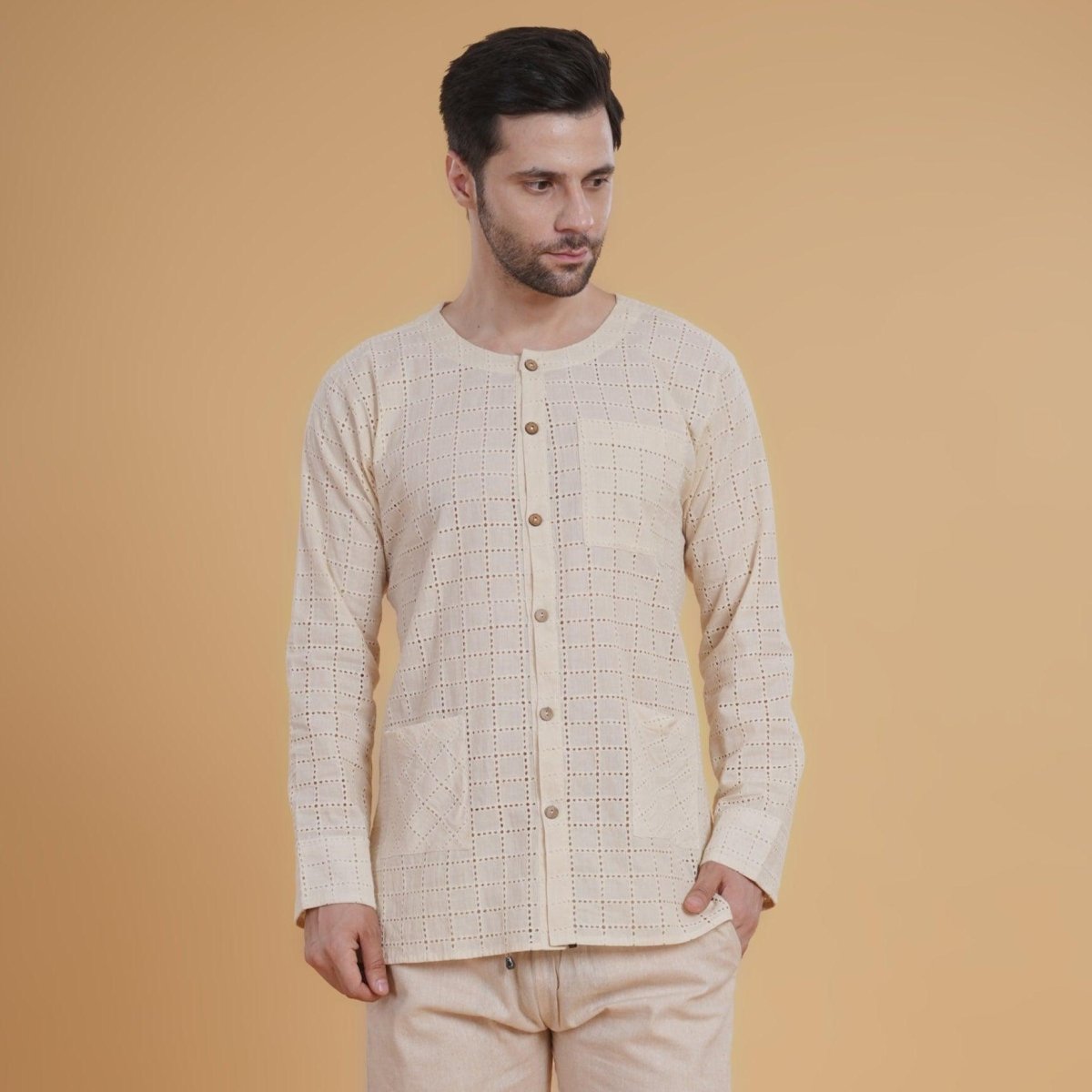 Cream Hakoba Cotton Shirt
