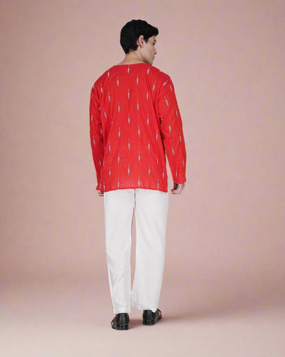 Red Grace Kurta - Nirmal Online