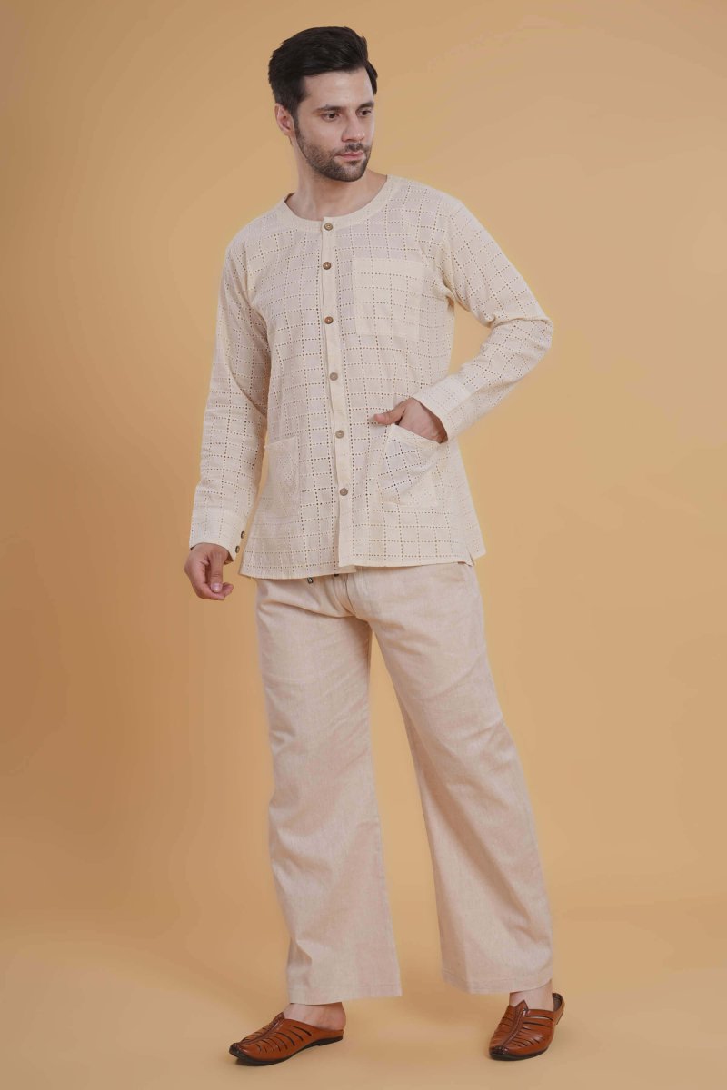 Cream Hakoba Cotton Shirt
