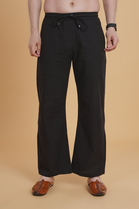 Black Cotton Pajama - Nirmal Online