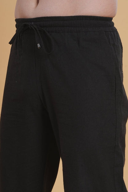 Black Cotton Pajama - Nirmal Online