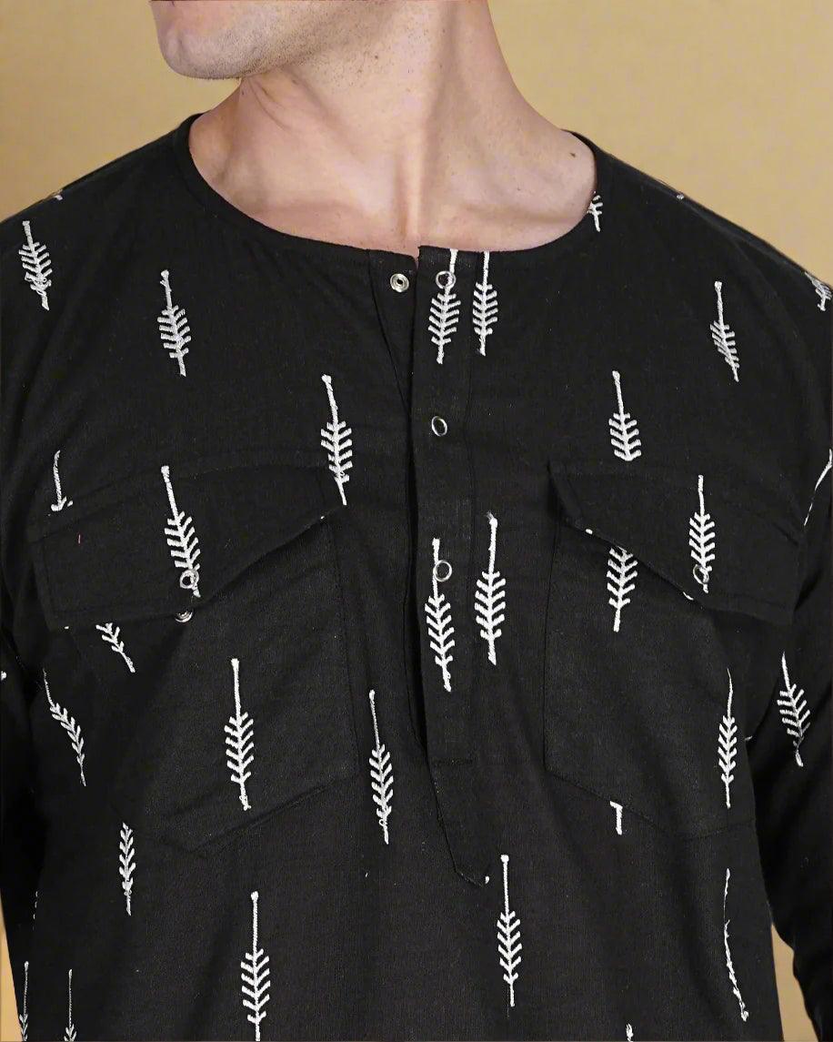 Black Grace Kurta - Nirmal Online