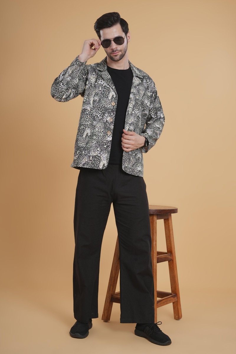 Nocturne Leopard Blazer - Nirmal Online