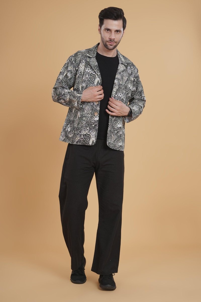 Nocturne Leopard Blazer - Nirmal Online