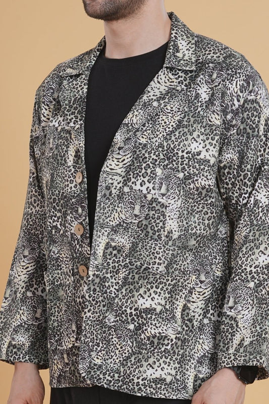 Nocturne Leopard Blazer - Nirmal Online
