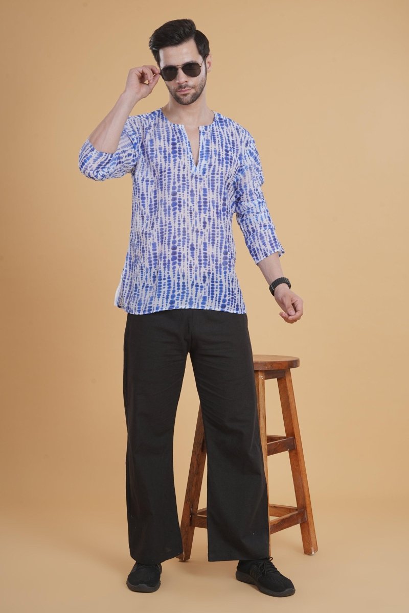 Indigo Shibori Comfort  Cotton Kurta