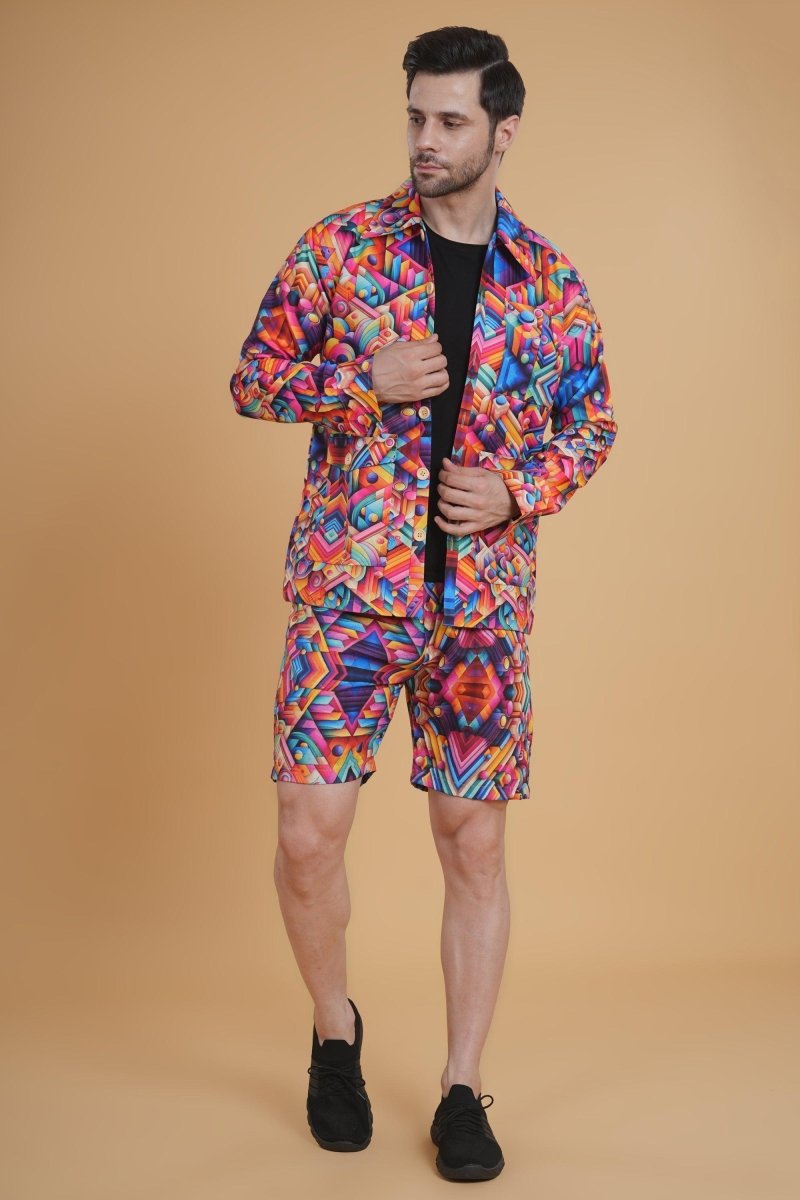 Multicolor Infinity Cube  Blazer