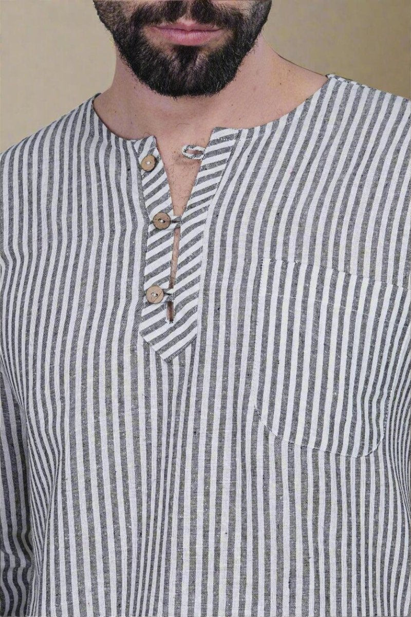 Stripe Black PajamaLungi - Nirmal Online