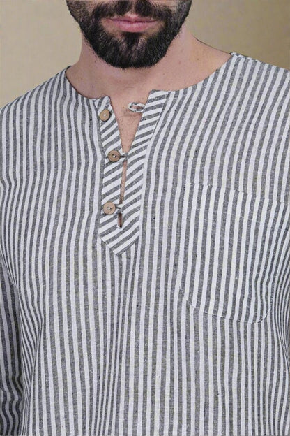 Stripe Black PajamaLungi - Nirmal Online