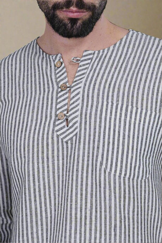 Stripe Black PajamaLungi - Nirmal Online