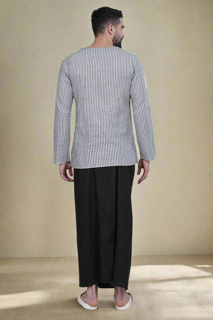 Stripe Black PajamaLungi - Nirmal Online