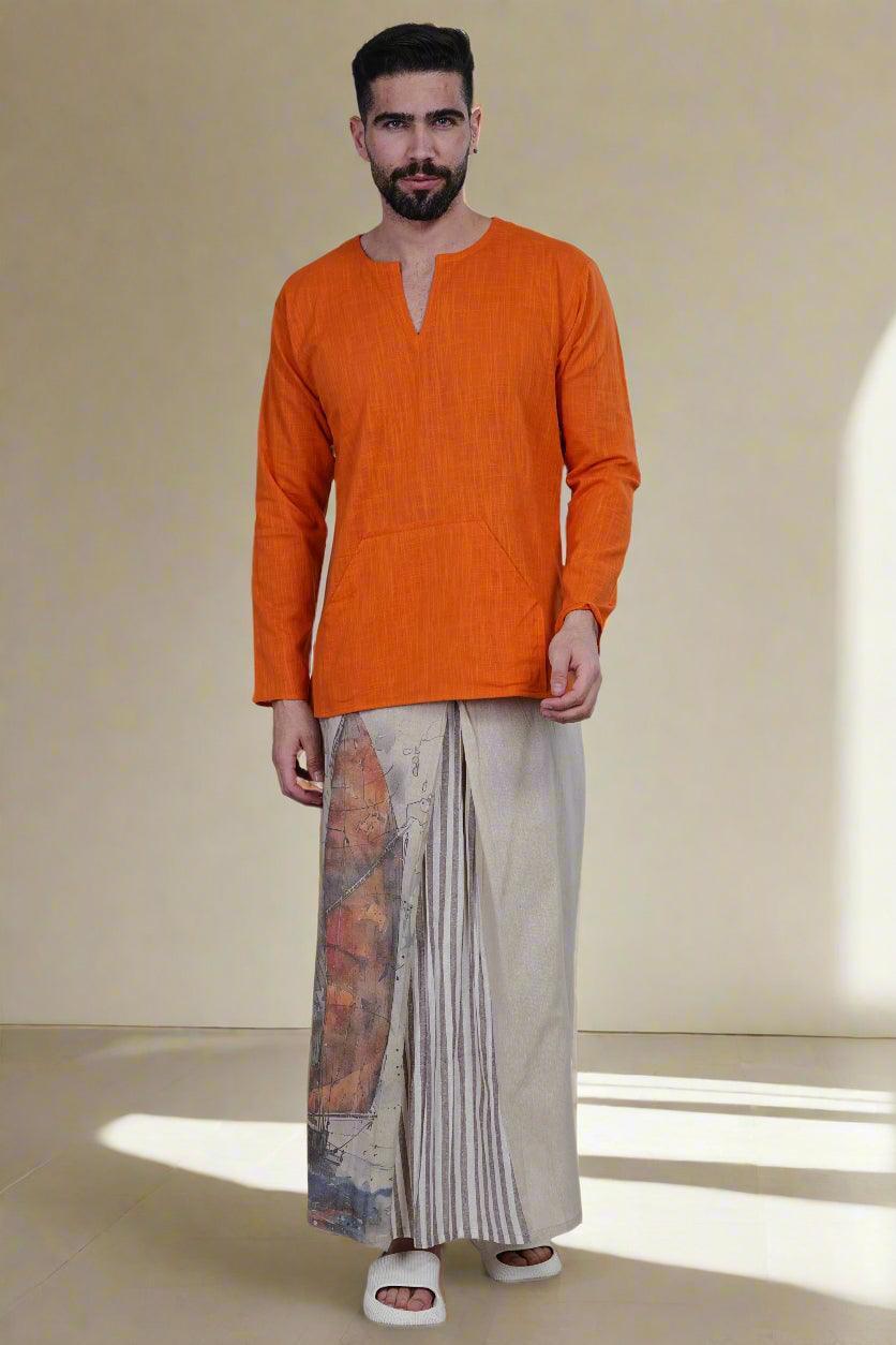 Beige PajamaLungi - Nirmal Online