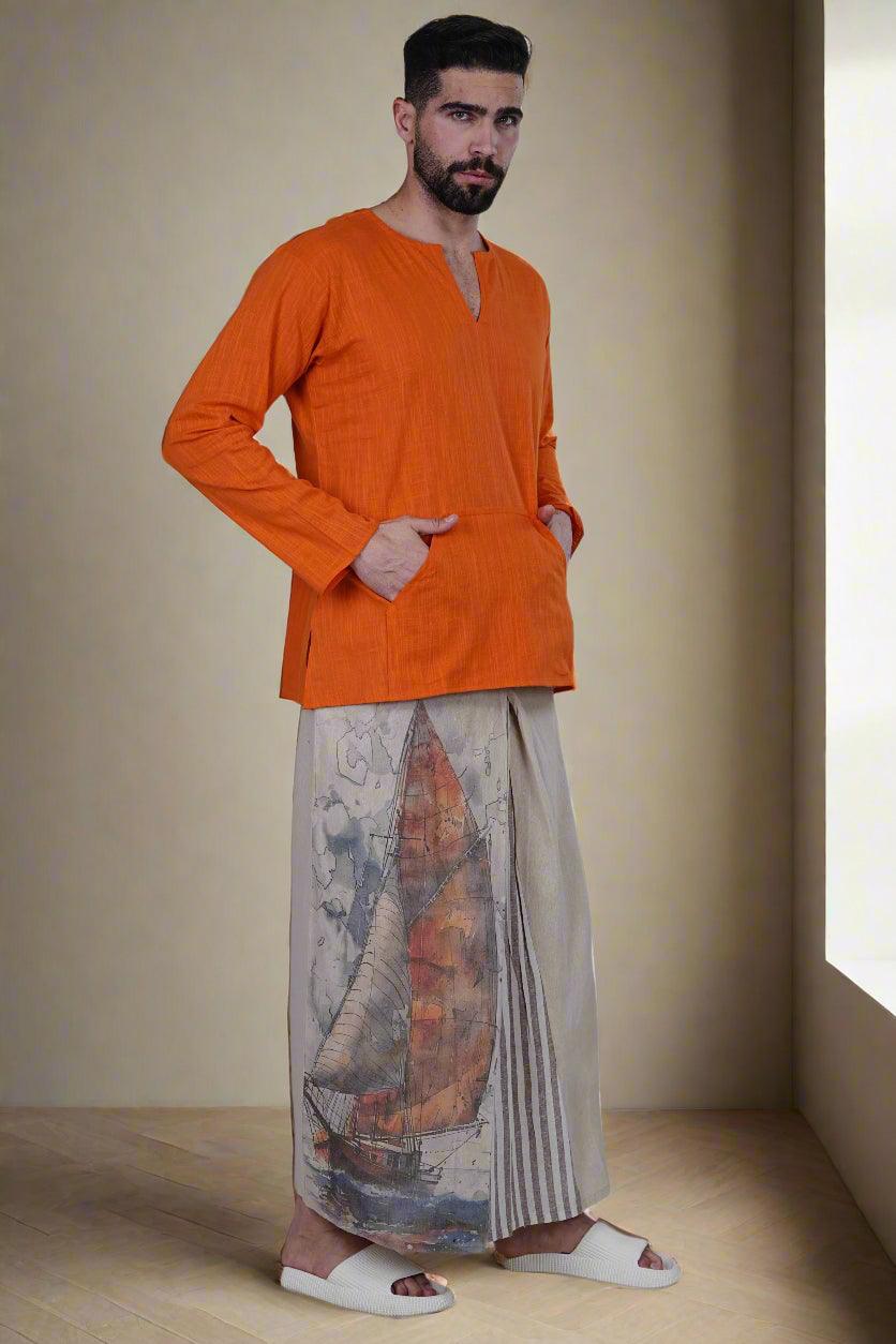 Beige PajamaLungi - Nirmal Online