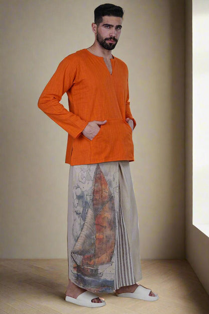 Beige PajamaLungi - Nirmal Online