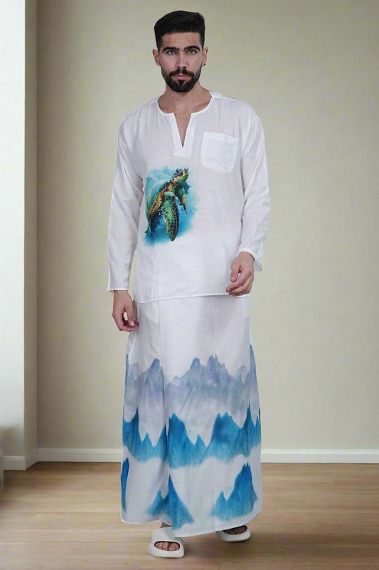 Ocean Breeze Ensemble PajamaLungi - Nirmal Online