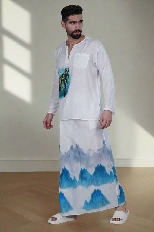 Ocean Breeze Ensemble PajamaLungi - Nirmal Online