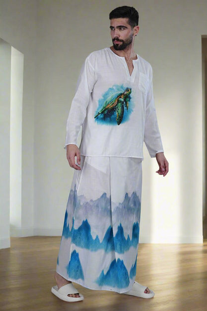Ocean Breeze Ensemble PajamaLungi - Nirmal Online