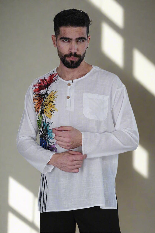 Water Colour Wild Floral Harmony Kurta - Nirmal Online
