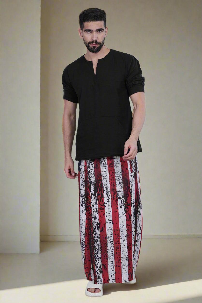 Stars & Stripes Printed PajamaLungi - Nirmal Online