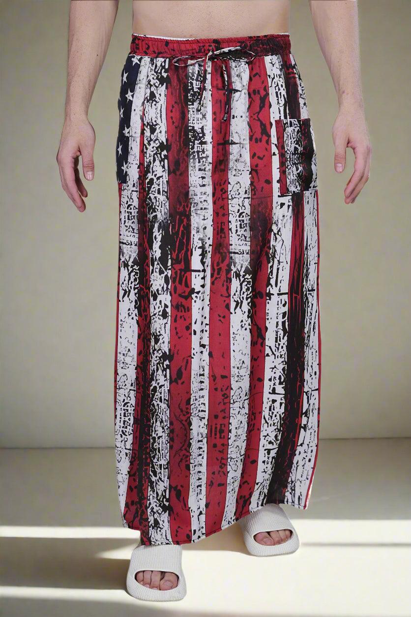 Stars & Stripes Printed PajamaLungi - Nirmal Online