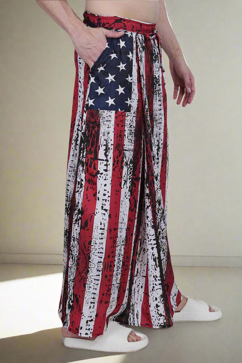 Stars & Stripes Printed PajamaLungi - Nirmal Online