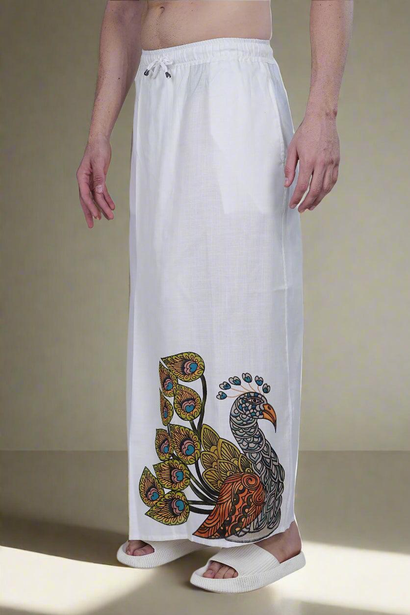 Peacock Print PajamaLungi - Nirmal Online