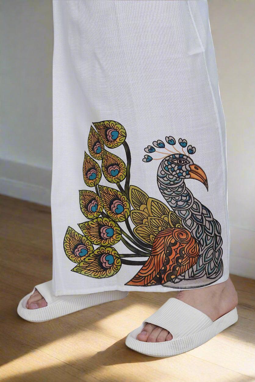 Peacock Print PajamaLungi - Nirmal Online