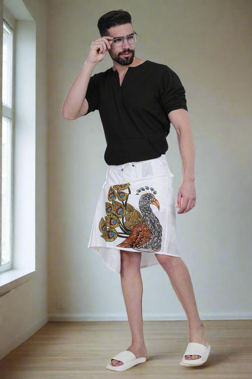 Peacock Print PajamaLungi - Nirmal Online