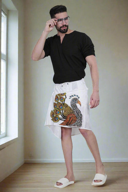 Peacock Print PajamaLungi - Nirmal Online