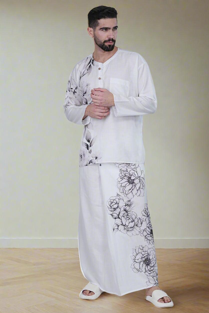 Floral Digital Printed PajamaLungi - Nirmal Online