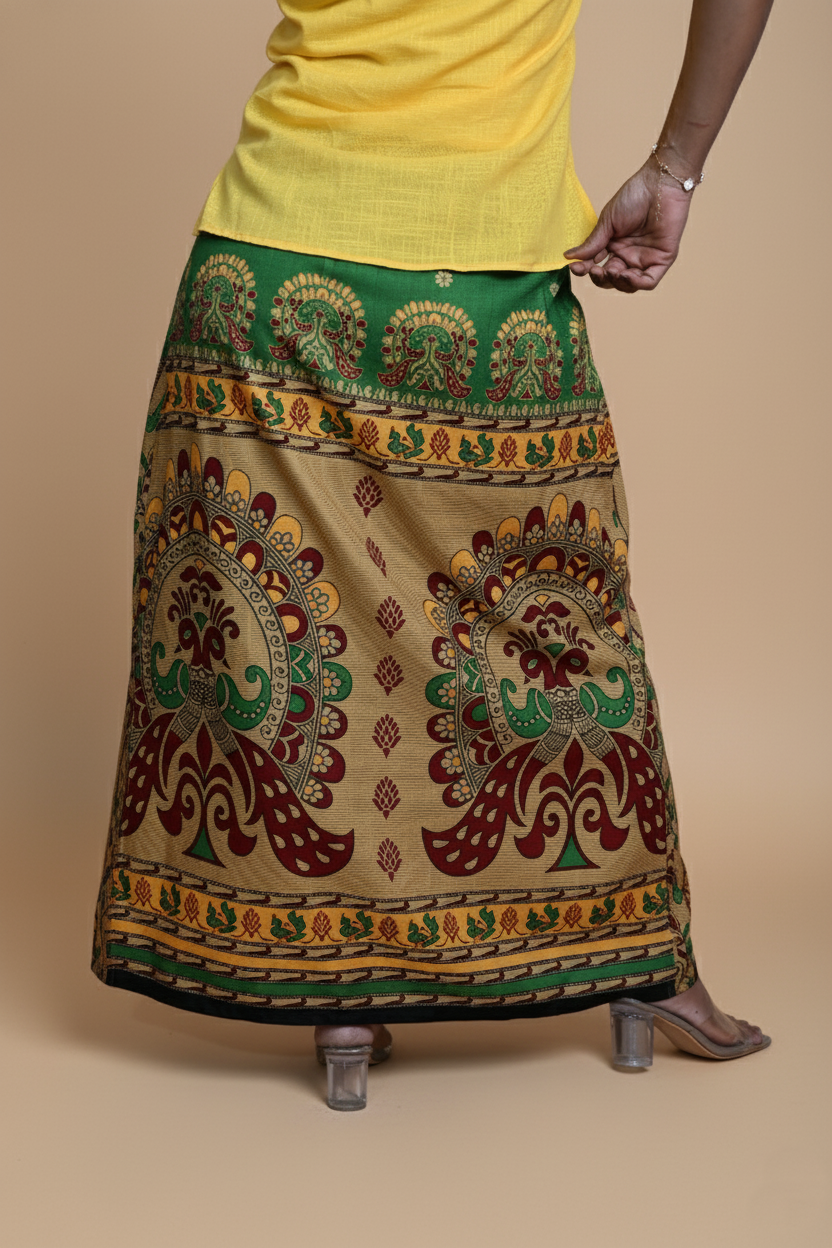 Women Peacock dubble face coffe color and multicolor Pajamalungi