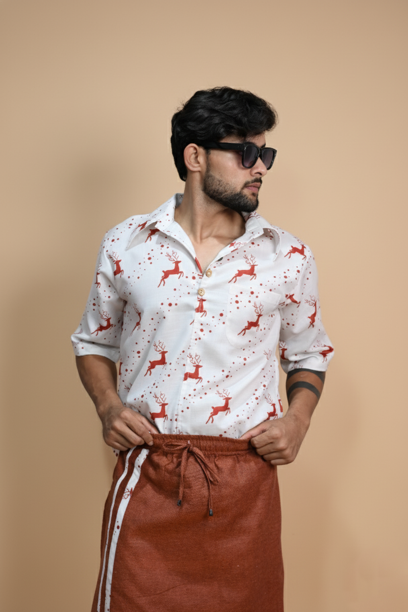SnowStag Heritage Digital Print Kurta For Men's