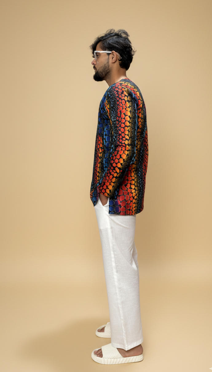 Men’s Abstract Printed Straight Kurta