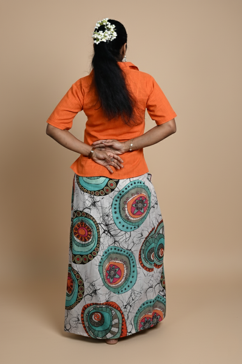 Women Big circle Multicolor Printed Pajamalungi