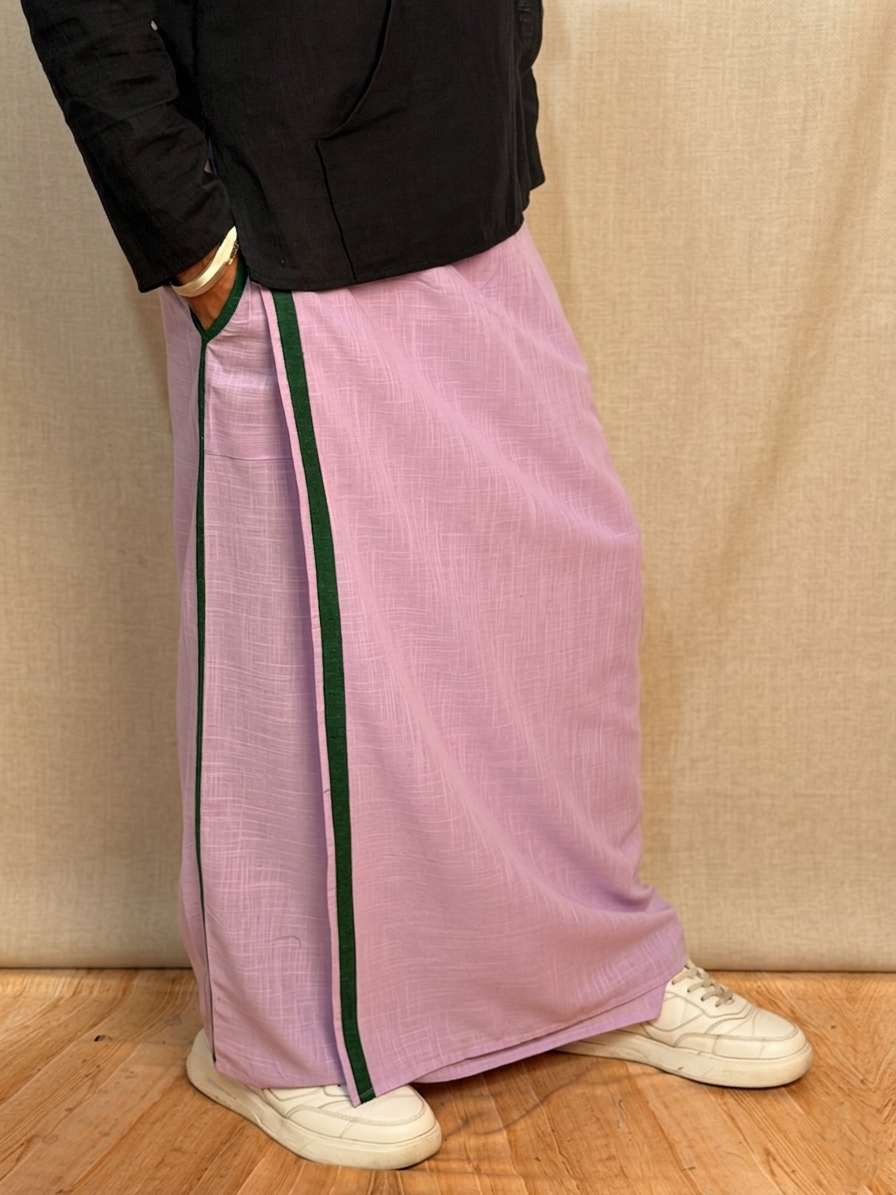 Men Mauve Color With Green Color Stripe pajamalungi