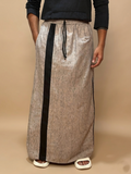 Men Dusty Grey Color With Black Contrast Stripe Pajamalungi