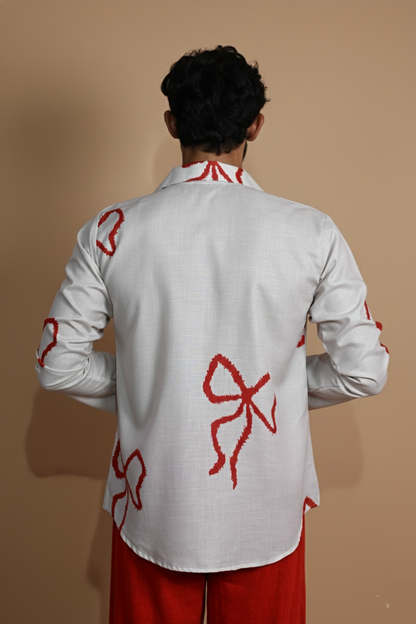 White Hertiage Boho Digital Print Kurta For Men's