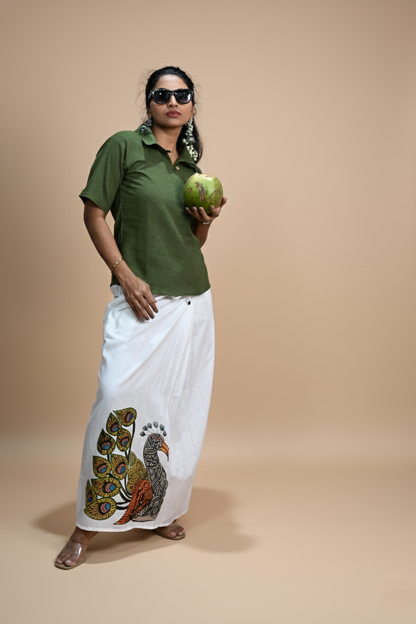 Women Peacock Printed Pajamalungi