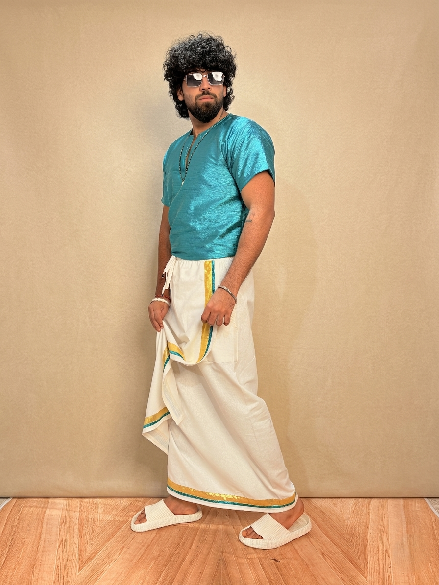 Men Ramagreen Colour Mulberry Silk Kurta.