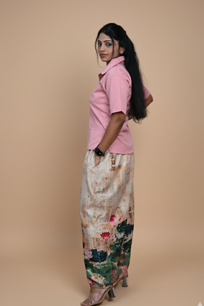 Women Peach Pink Cotton Kurta