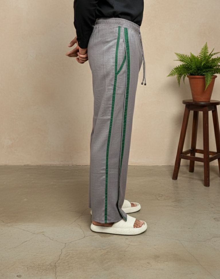 Men's Grey Color with Green stripe Pajamalungi