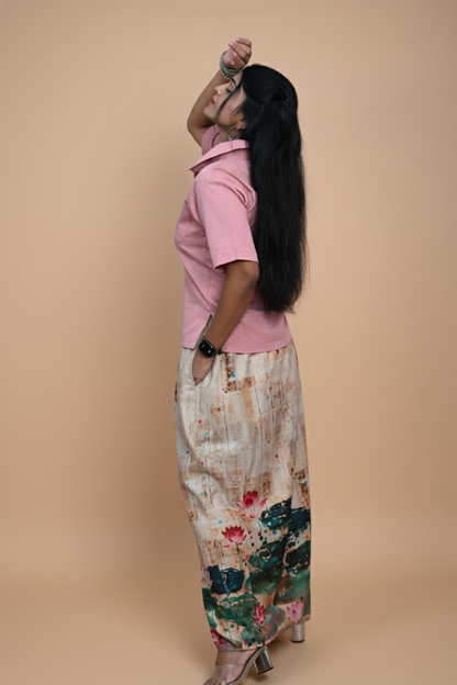 Women Peach Pink Cotton Kurta