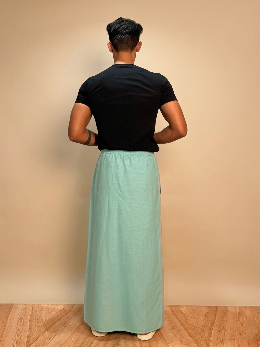 Men Seagreen Color With Light Grey Stripe Pajmalungi