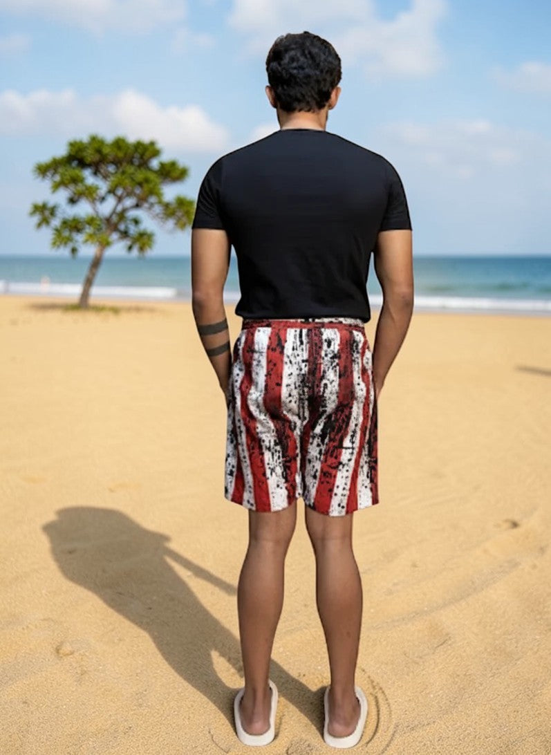 Star and stripe print short for men