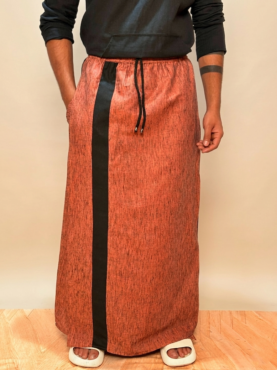 Men Coppar Color With Black Contrast Stripe Pajamalungi
