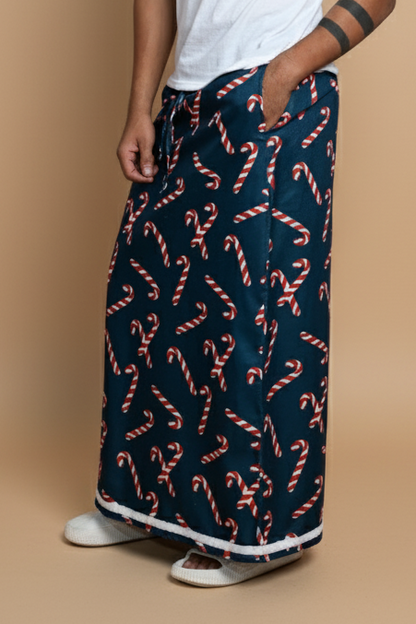 Dark Teal Candy Cane pajamalungi for Men's